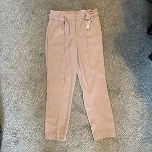 Express Dusty Rose high waisted ankle paperbag pants
